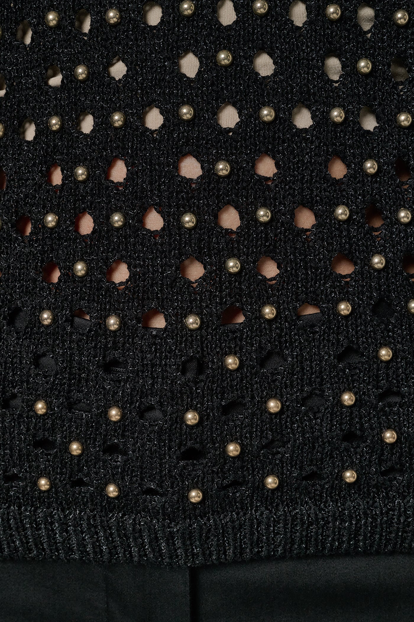 SLEEVELESS OPEN-STITCH HALTER SWEATER
